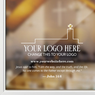 Autocollant Pour Fenêtre Site Web Logo Église & Citation Biblique Personnal