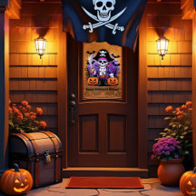 Skeleton Pirate Happy Halloween Mateys