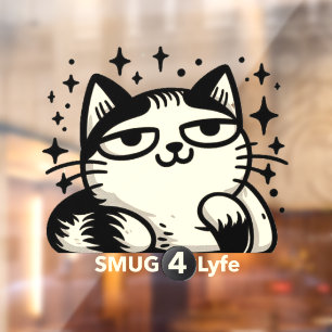 Autocollant Pour Fenêtre SMUG 4 Lyfe Chat 12 x 12 Clin de fenêtre