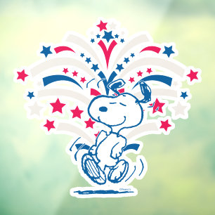 Autocollant Pour Fenêtre Snoopy 4 juillet Danse