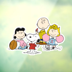 Autocollant Pour Fenêtre Snoopy et Gang Play Football