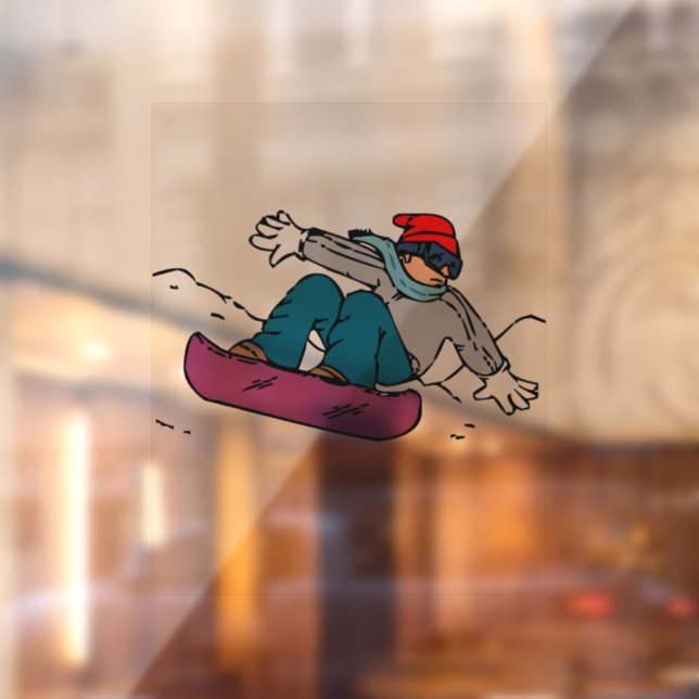 Autocollant Pour Fenêtre Snowboardeur cool | cadeau snowboard | l'amour hiv (Feuille 2)