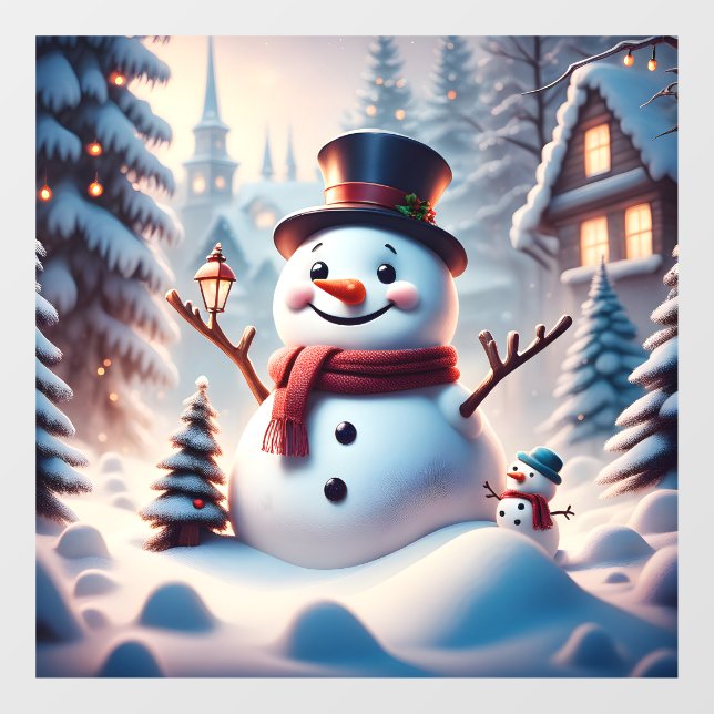 Autocollant Pour Fenêtre Snowman (Feuille)
