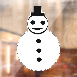 Autocollant Pour Fenêtre Snowman de Noël souriant