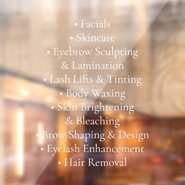 Autocollant Pour Fenêtre Soins de Beauté Professionnels Soins du Visage (Feuille 2)