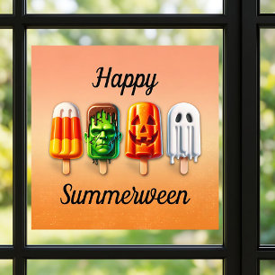 Autocollant Pour Fenêtre Soirée d'été Halloween Summerween