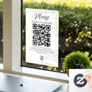 Autocollant Pour Fenêtre Sparkle Laissez-nous un avis QR code