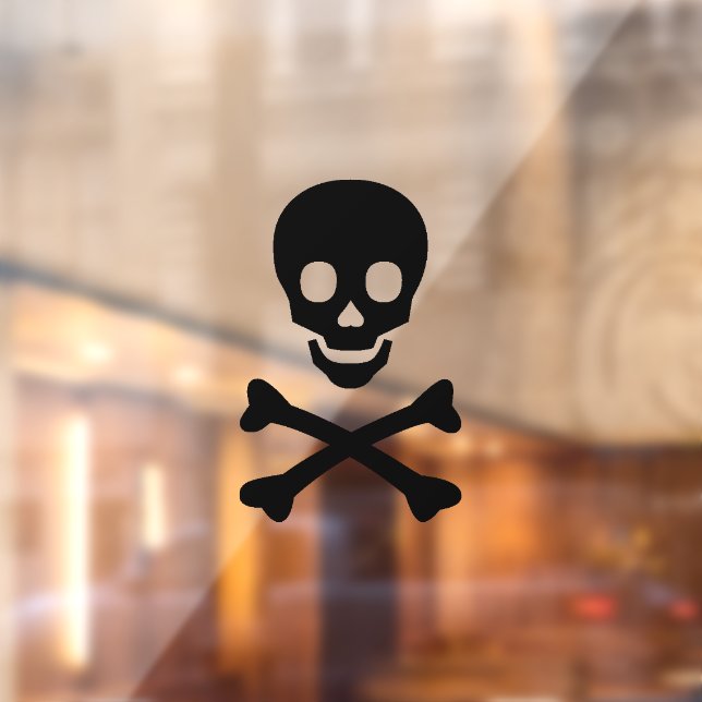 Autocollant Pour Fenêtre Squelette crâne noir effrayant Halloween éffrayant (Feuille 2)