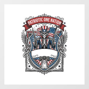 Autocollant Pour Fenêtre Squelette oncle Sam patriotique sombre Squelette p