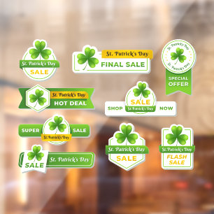 Autocollant Pour Fenêtre St Patrick's Day Sale Collection 9 Affaires