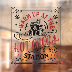 Autocollant Pour Fenêtre Station de coco chaud de Noël