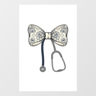 Autocollant Pour Fenêtre Stéthoscope à ruban d'infirmière vintage Design de