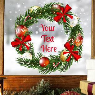 Autocollant Pour Fenêtre Sticker de couronne de Noël personnalisé pour fenê