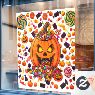 Autocollant Pour Fenêtre Stickers Halloween Citrouilles brillants