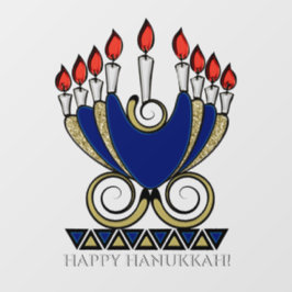 Autocollant Pour Fenêtre Style Art Nouveau Hanoukka Menorah