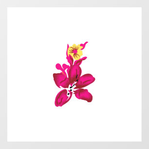 Autocollant Pour Fenêtre Style floral, ArtyClick Crimson, Or léger