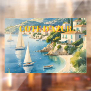 Autocollant Pour Fenêtre Style vintage Côte d'Azur Voyage en France