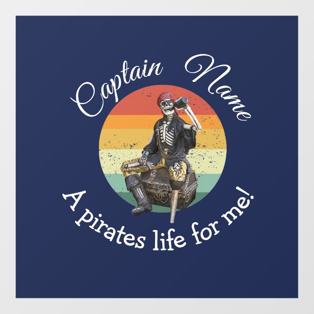 Autocollant Pour Fenêtre Sunset Rum Skeleton Party Pirate (Feuille)