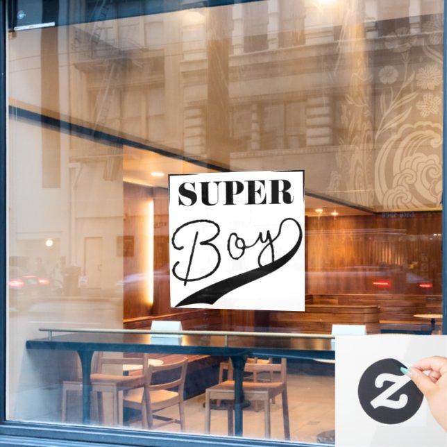Autocollant Pour Fenêtre Super Boy (Fenêtre de café)