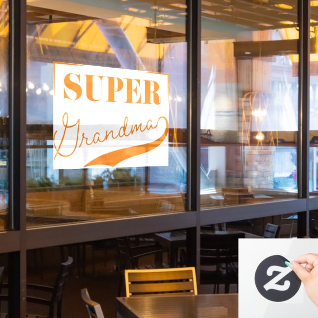 Autocollant Pour Fenêtre Super grand-mère (Fenêtre du restaurant)
