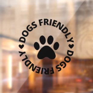 Autocollant Pour Fenêtre Symbole convivial Chiens, Symbole de commerce pour