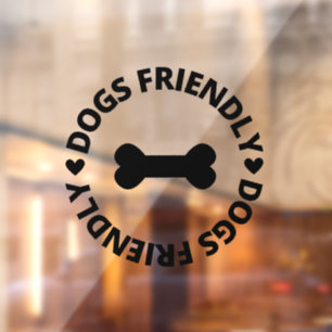 Autocollant Pour Fenêtre Symbole convivial Chiens, Symbole de commerce pour