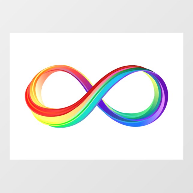 Autocollant Pour Fenêtre Symbole d'infinité arc-en-ciel stratifié (Feuille)
