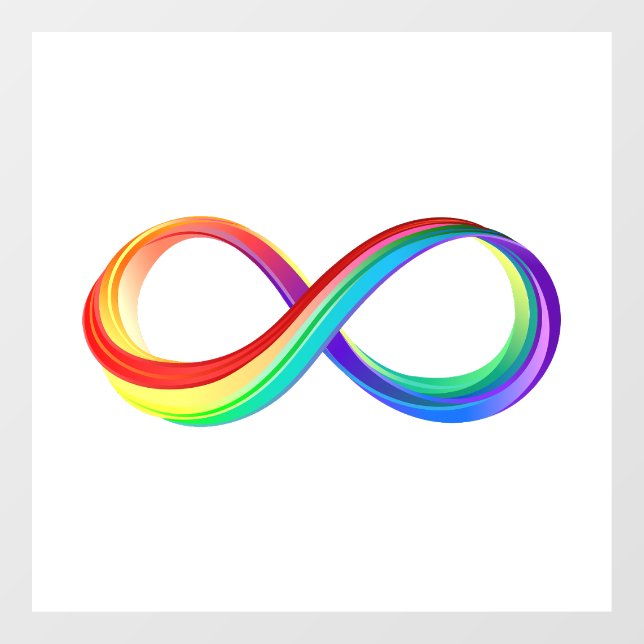 Autocollant Pour Fenêtre Symbole d'infinité arc-en-ciel stratifié (Feuille)