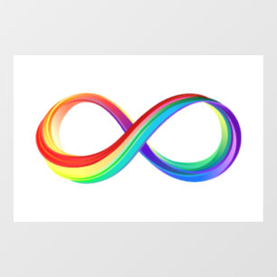 Autocollant Pour Fenêtre Symbole d'infinité arc-en-ciel stratifié