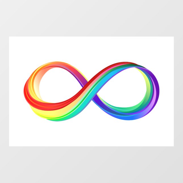 Autocollant Pour Fenêtre Symbole d'infinité arc-en-ciel stratifié (Feuille)