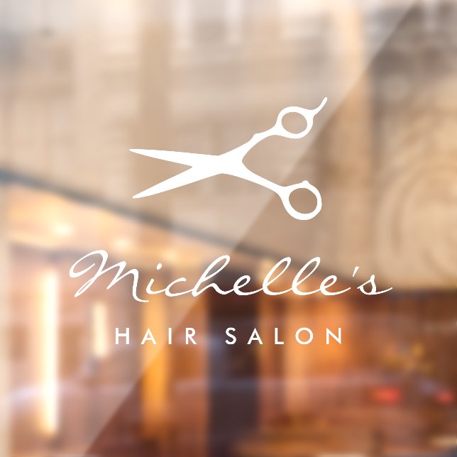Autocollant Pour Fenêtre Symbole du logo du salon de coiffure professionnel (Feuille 2)