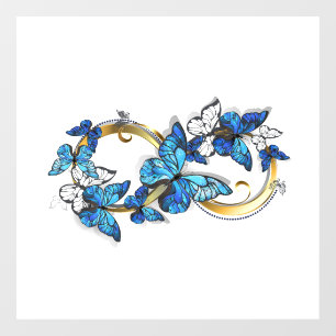 Autocollant Pour Fenêtre Symbole infini de papillons Morpho bleus