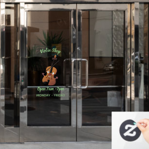 Autocollant Pour Fenêtre Sympa drôle violon personnage de dessin animé