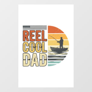 Autocollant Pour Fenêtre T-shirt vintage pêche Papa vraiment cool Design_1