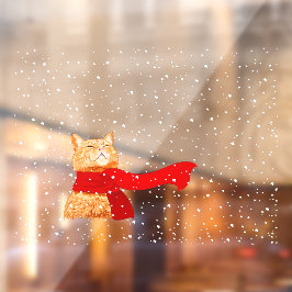Autocollant Pour Fenêtre Tabby aime la neige