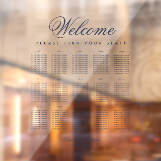 Autocollant Pour Fenêtre Tableau 15 Tableau Transparent - Script bleu