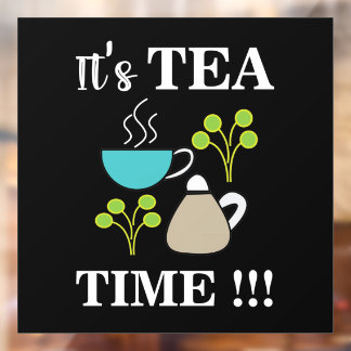 Autocollant Pour Fenêtre Tea Time Tea Cup Teapot Tea House