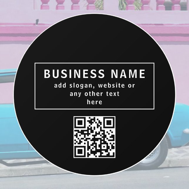 Autocollant Pour Fenêtre Télécharger le code QR ou le logo | Noir moderne (Créateur téléchargé)