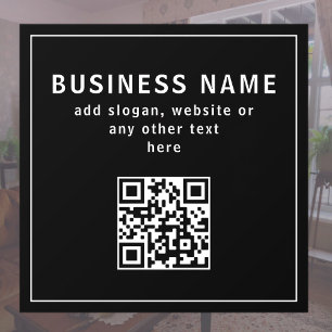 Autocollant Pour Fenêtre Télécharger le code QR ou le logo   Noir moderne