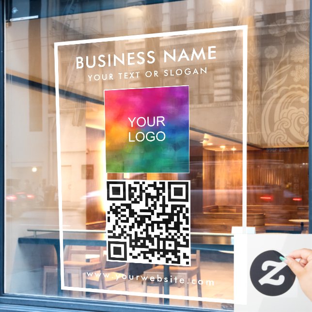 Autocollant Pour Fenêtre Télécharger le logo de l'entreprise Ajouter le cod (Fenêtre de café)