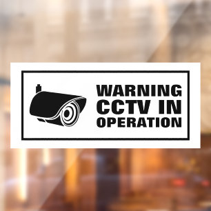 Autocollant Pour Fenêtre Télévision en circuit fermé en fonctionnement