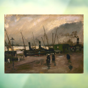 Autocollant Pour Fenêtre Tempête portuaire des pêcheurs d'Amsterdam par Vin