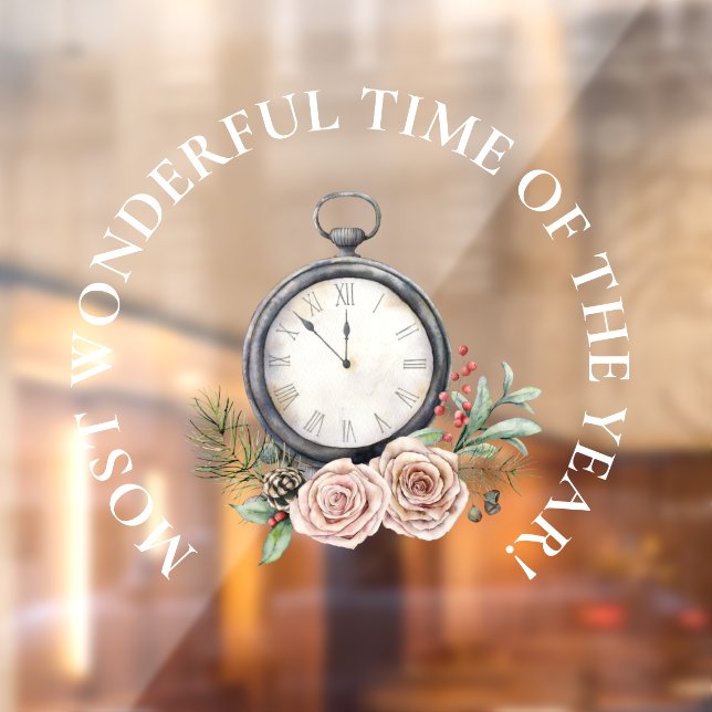 Autocollant Pour Fenêtre Temps Le Plus Merveilleux, Beau Stopwatch Noël (Feuille 2)