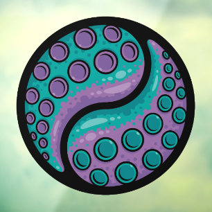 Autocollant Pour Fenêtre Tentacle Yin Yang