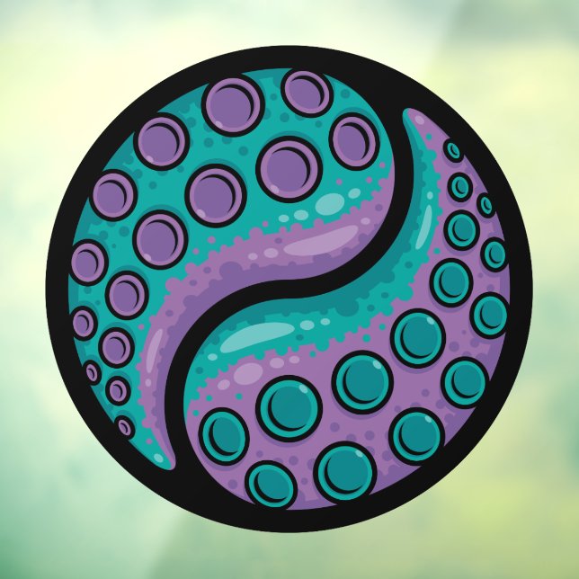 Autocollant Pour Fenêtre Tentacle Yin Yang (Feuille 3)