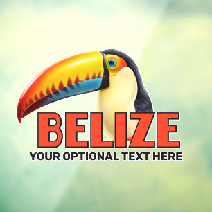Autocollant Pour Fenêtre Texte personnalisé BELIZE Toucan