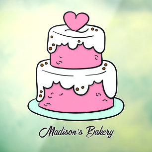Autocollant Pour Fenêtre Texte personnalisé Cute Cake