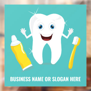 Autocollant Pour Fenêtre Texte personnalisé Dental