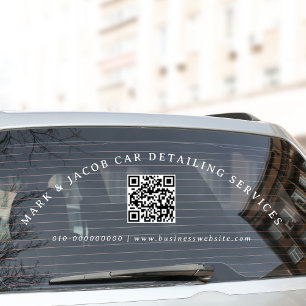 Autocollant Pour Fenêtre Texte personnalisé minimal Code QR Entreprise Cami