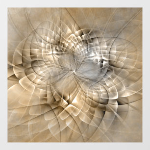 Autocollant Pour Fenêtre Texture d'art fractal abstrait de tons terrestres